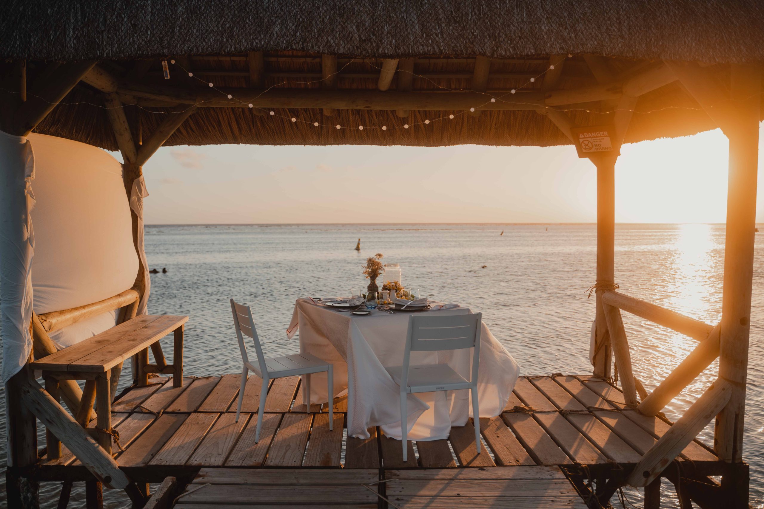 Hotel Fotografie auf Maurizius, private Dinner am Strand