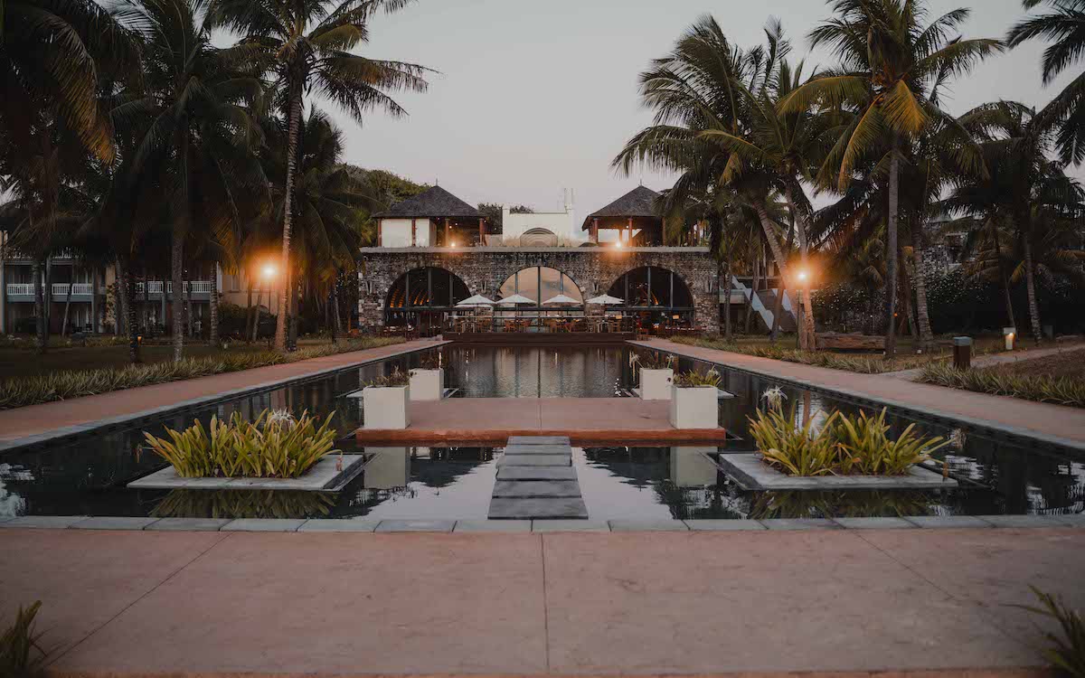 Hotel Fotografie auf Maurizius, Pool Landschaft eines Hotels